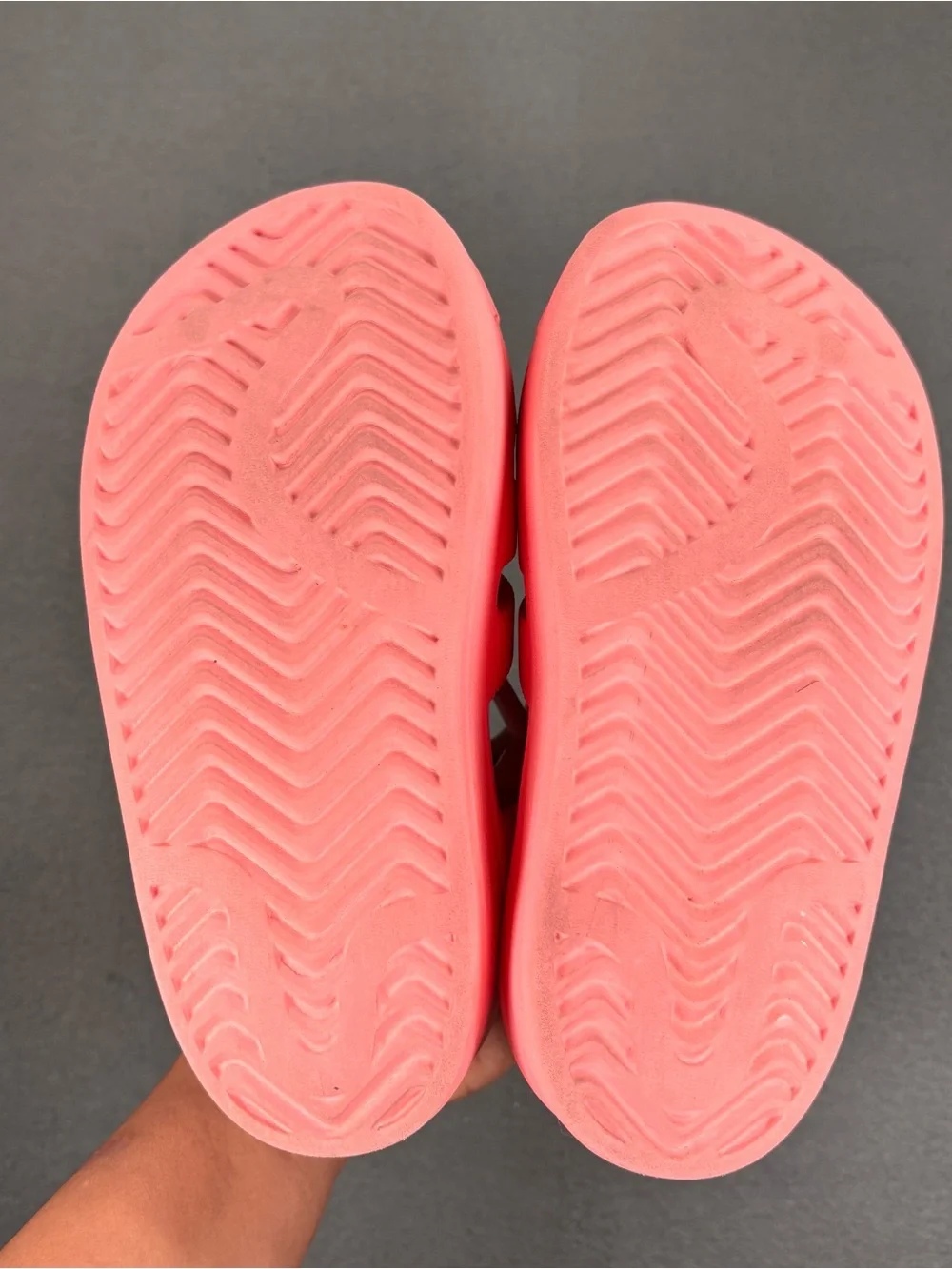 Adidas Kids' Superstar Sandals in the Semi Pink Spark colorway Size 2Y